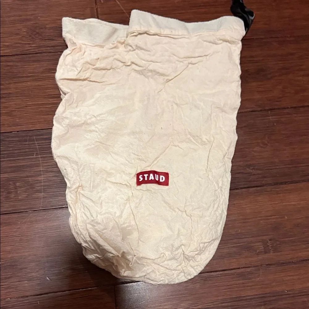 STAUD Linen Drawstring Pouch Closure - Dust Bag Cream Colored Small Pouch